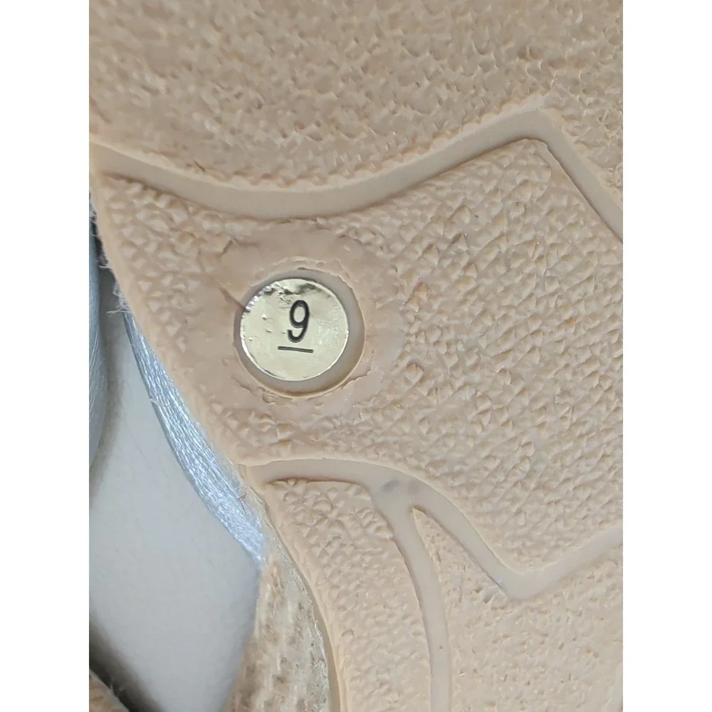 Lilly Pulitzer Wedge‎ Sandal Womens 9 Silver Espadrille Preppy Feminine Resort